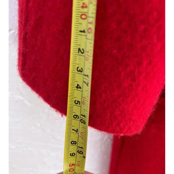 Gallery Womens Long Trench Wool Midi Coat Red Sz 10 - Picture 8 of 14